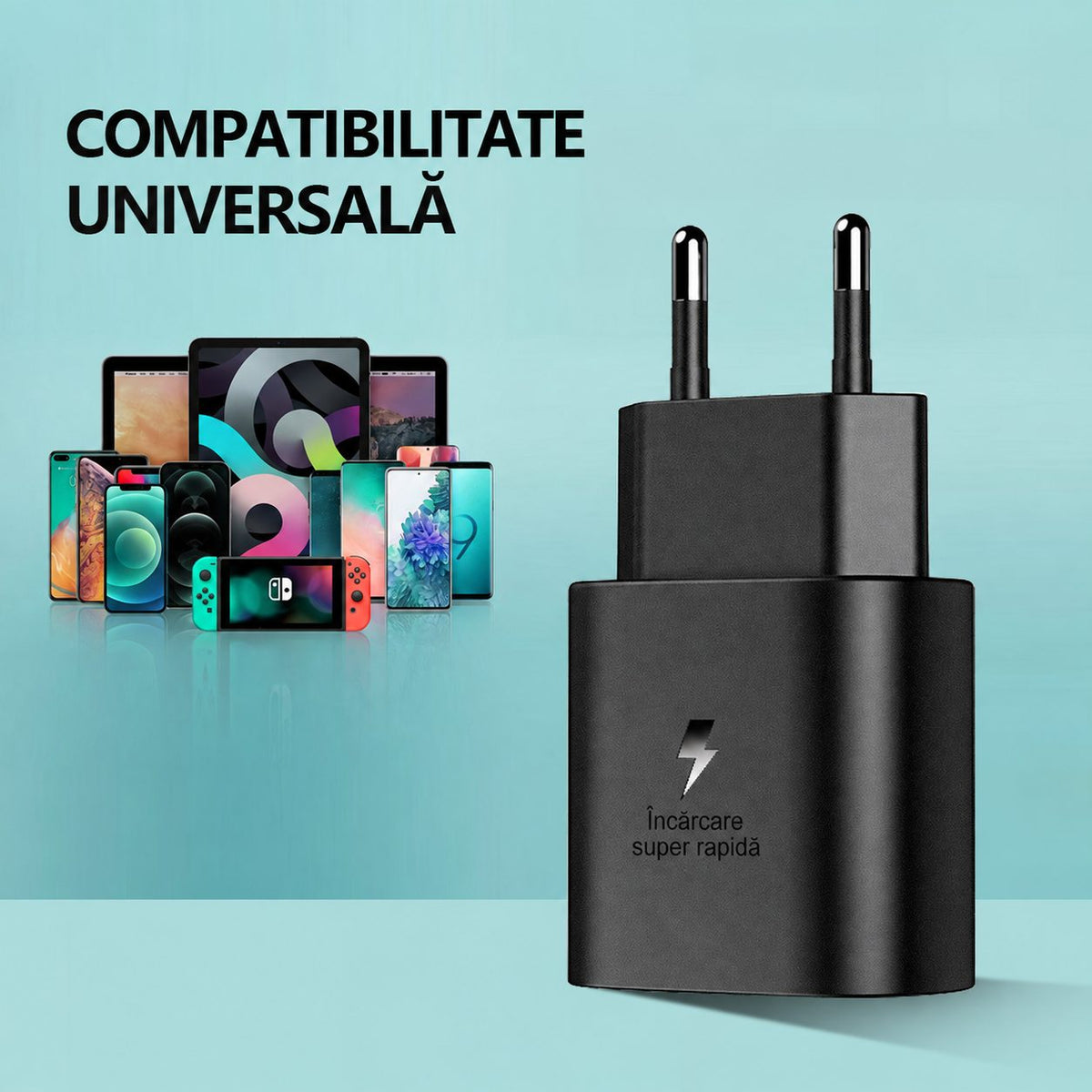 Încărcător Super Fast Charging 25W USB-C, compatibil Samsung