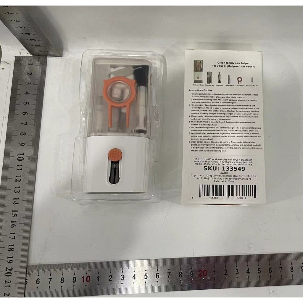 Kit de curățare 10 în 1 pentru telefon, căști și laptop, alb