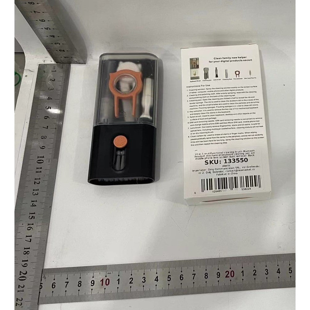 Kit de curățare 10 în 1 pentru telefon, căști și laptop, negru