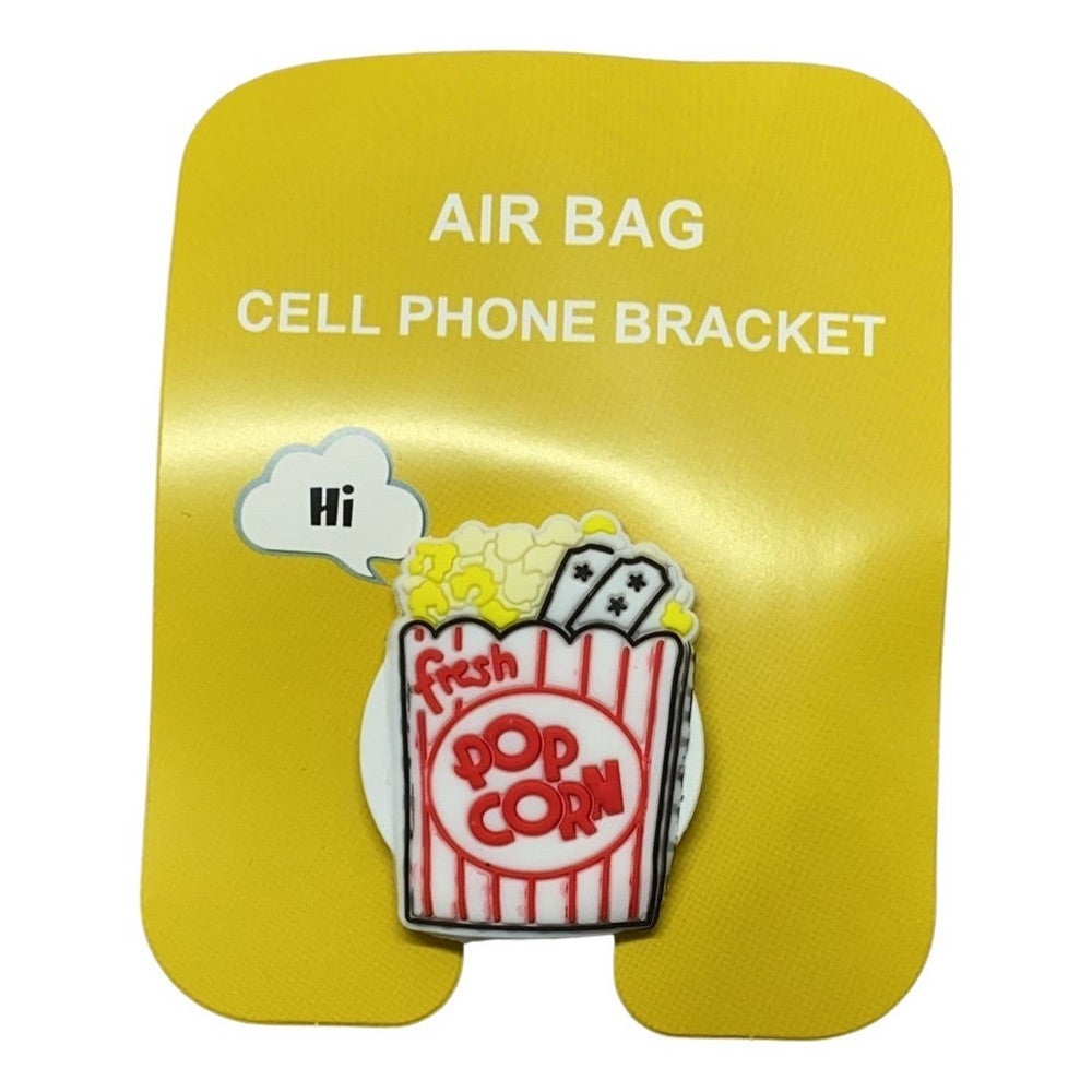 Suport adeziv pliabil pentru telefon, cu figurină, popcorn