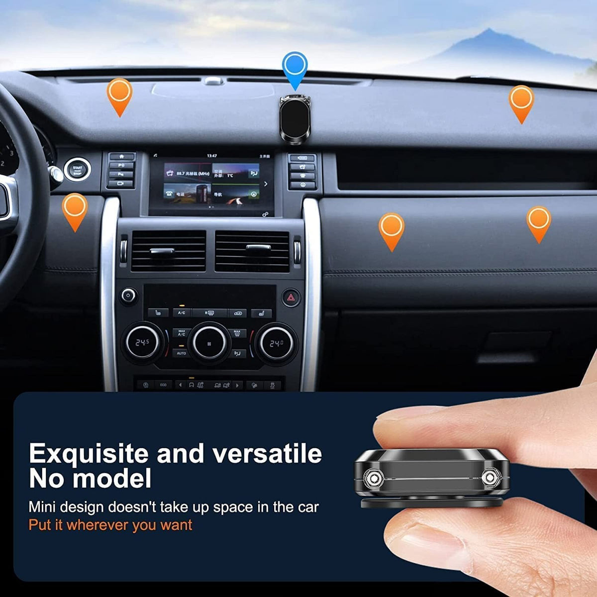 Suport auto magnetic pliabil, pentru orice telefon
