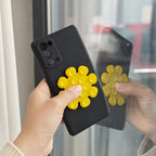 Suport cu ventuze pentru telefon, floare galbenă
