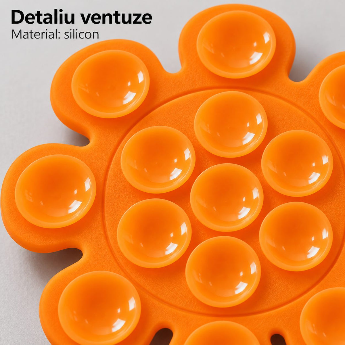 Suport cu ventuze pentru telefon, floare portocalie