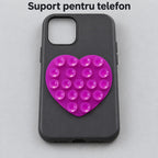 Suport cu ventuze pentru telefon, inimă mov