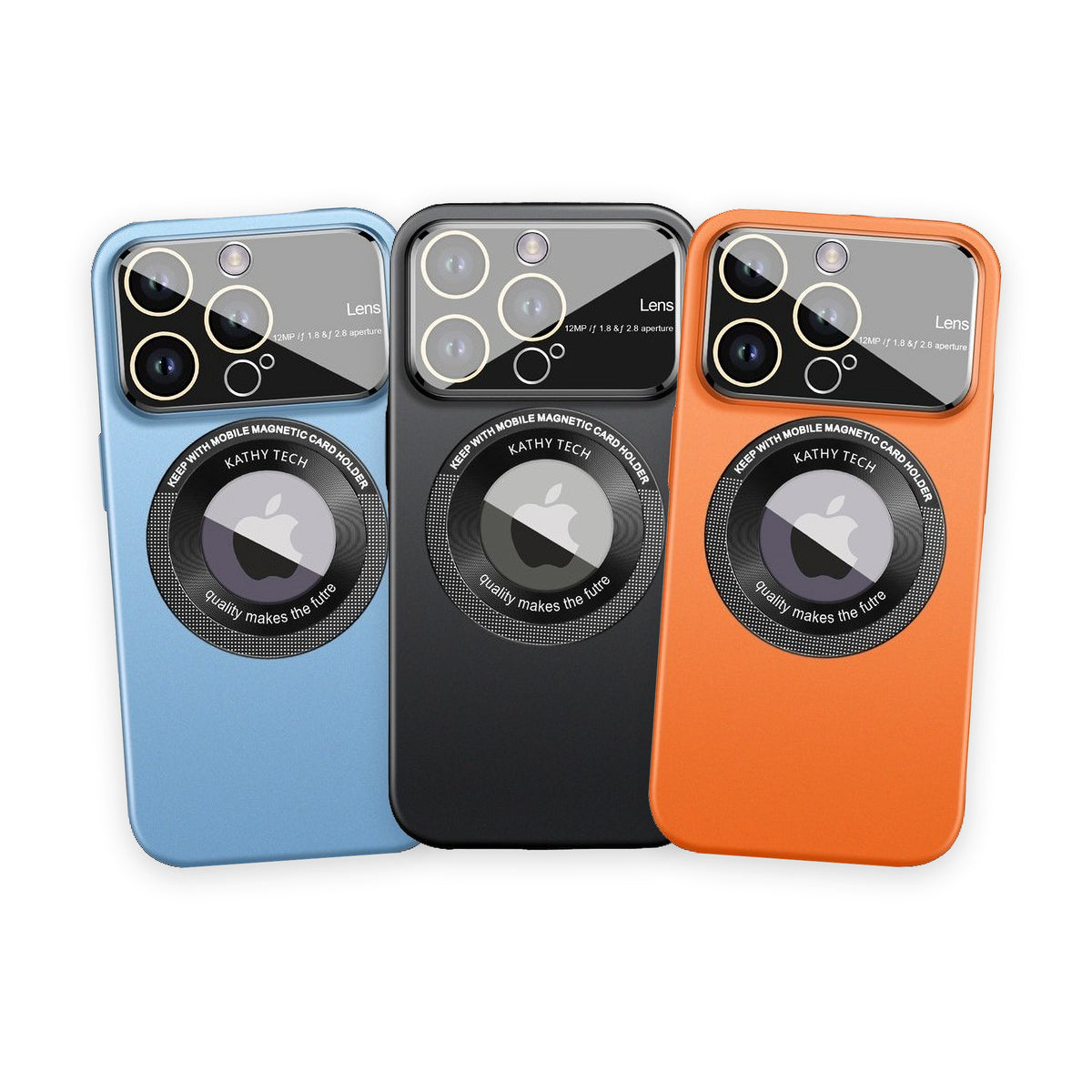 Trio Hublou · huse MagSafe cu inel dublu · bleu, negru, portocaliu, iPhone 14 Pro