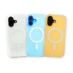 Trio Jeleu · huse MagSafe mate · alb, bleu, portocaliu, iPhone 17
