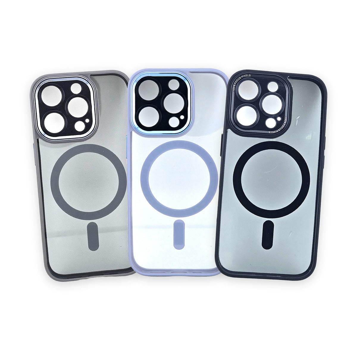 Trio Urban · huse MagSafe cu ramă colorată · gri, mov, negru, iPhone 16 Pro Max