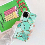 Trio huse marmorată, cu model geometric · Albastru, Roz, Verde (Samsung), verde