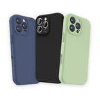 Trio Calm · huse mate cu protecție la cameră · albastru, negru, verde, iPhone 16 Pro