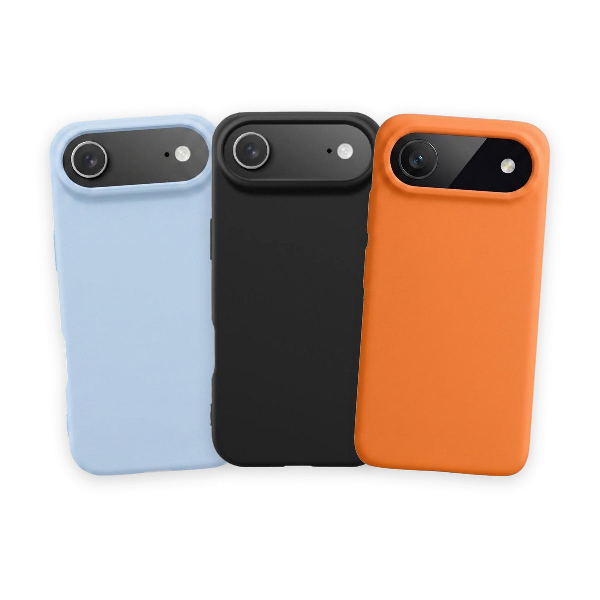 Trio Răsărit · huse din silicon · bleu, negru, portocaliu, iPhone Air